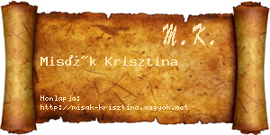 Misák Krisztina névjegykártya